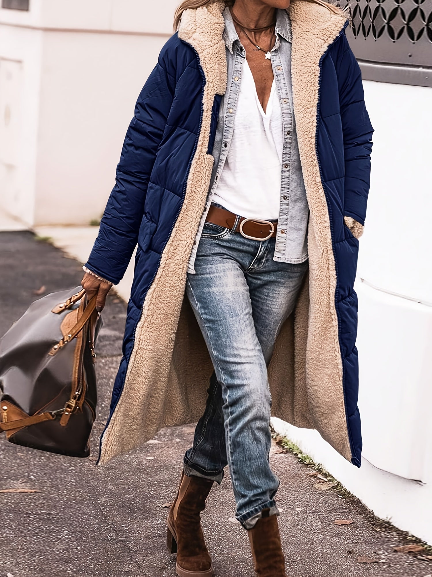 Ellena | Damen Schlichte Lange Winterjacke