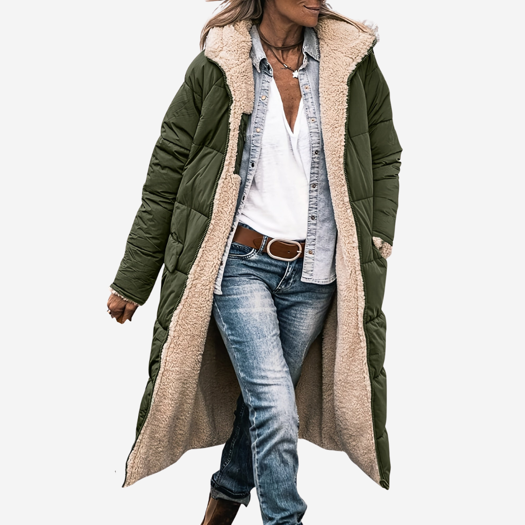 Ellena | Damen Schlichte Lange Winterjacke