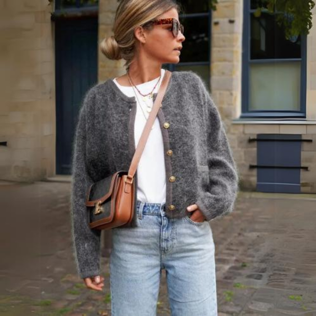 Adelina | Damen Gemütliche Warme Strickjacke