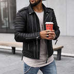 Moritz | Herren Gesteppte Biker Lederjacke