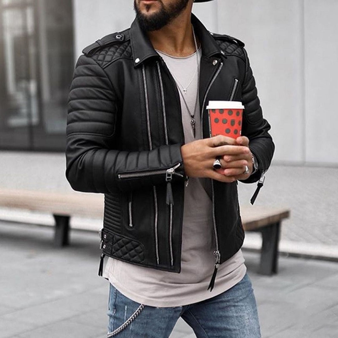 Moritz | Herren Gesteppte Biker Lederjacke