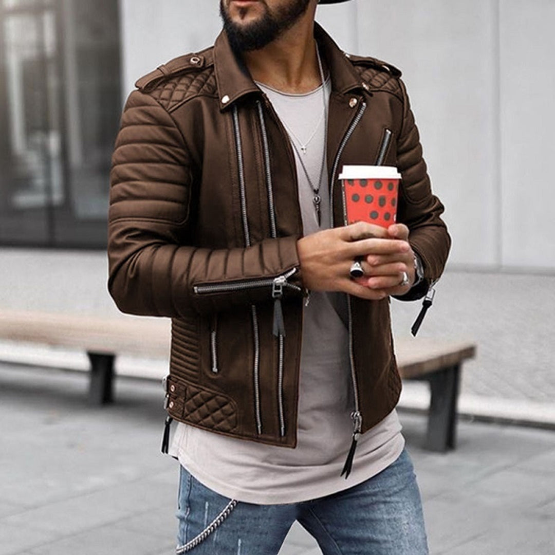 Moritz | Herren Gesteppte Biker Lederjacke
