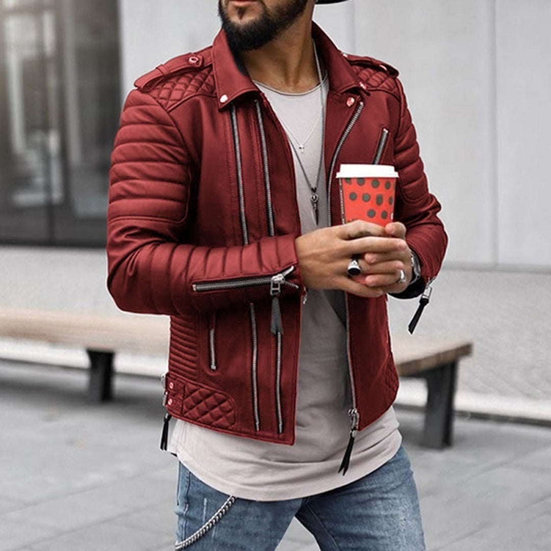 Moritz | Herren Gesteppte Biker Lederjacke