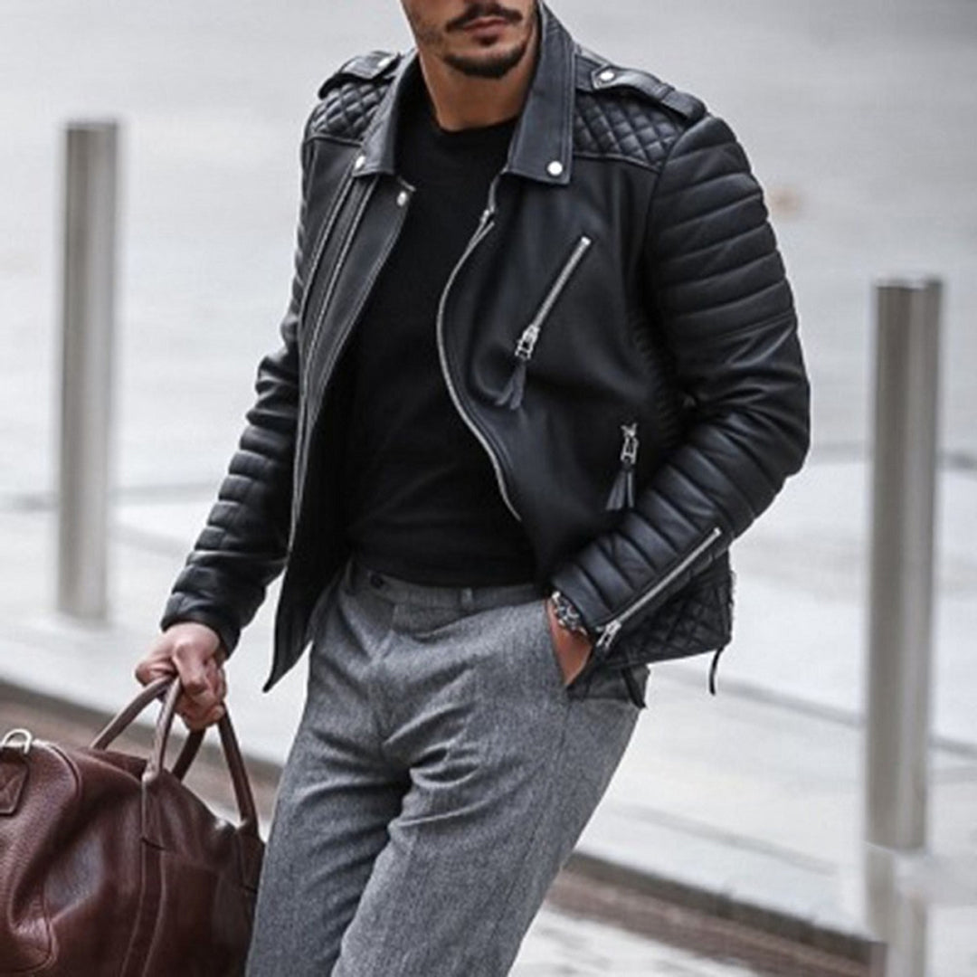 Moritz | Herren Gesteppte Biker Lederjacke