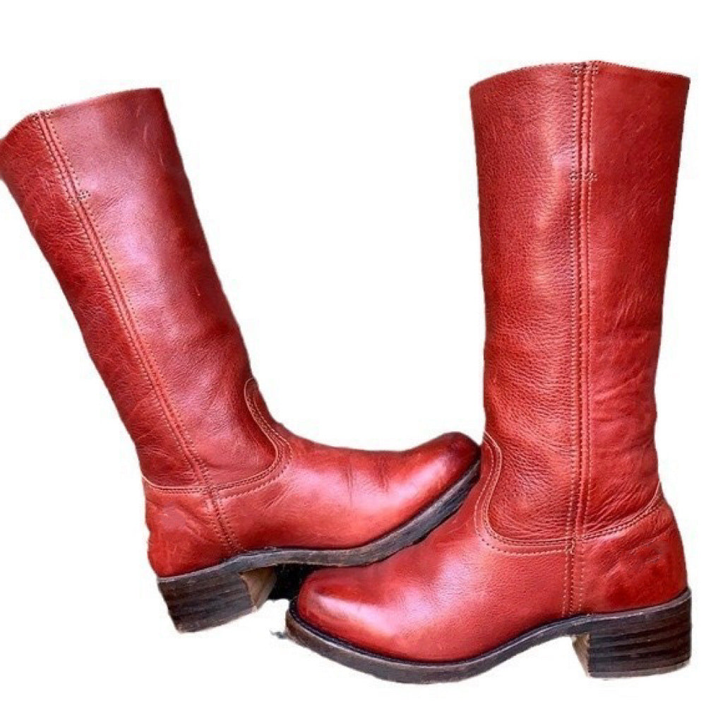 Agatha | Damen Western Lederstiefel mit Blockabsatz