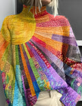 Ada | Damen Fröhlicher Bunter Rollkragenpullover