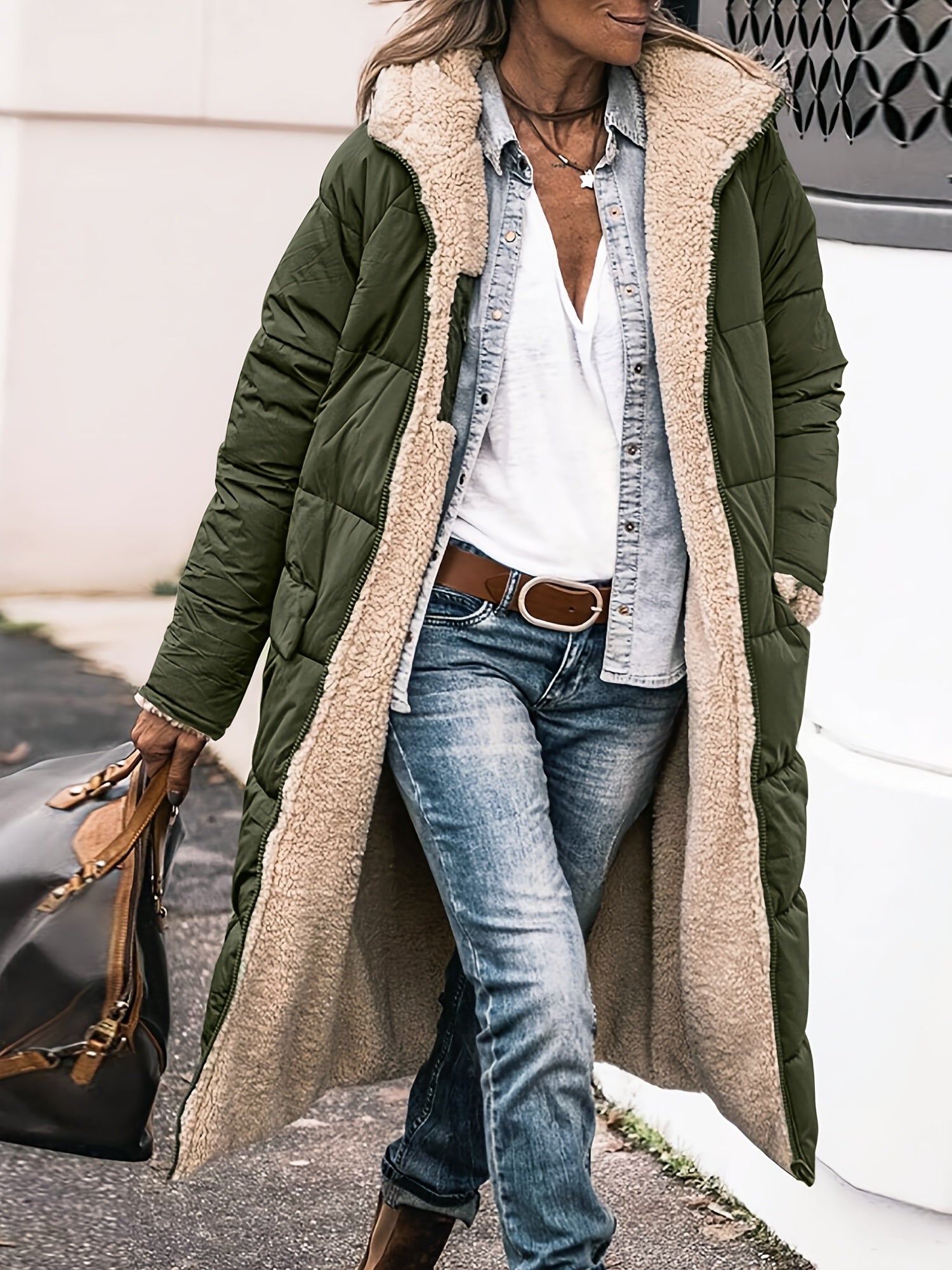 Ellena | Damen Schlichte Lange Winterjacke